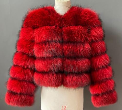 loveimgs Women Warm Fluffy Cropped Puffer Jacket Faux Fur Coat Crop Parka Collarless Winter Teddy Bear Coat Overcoat2