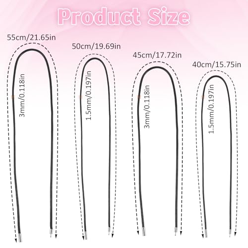 Aphumedc 4 Stück Lederband Halskette Kunstleder Lederband für Ketten mit Verschluss Geflochten Leder Halskette Lederhalsband Männer Frauen 4 Größe für Armbänder Halsketten DIY Handwerk