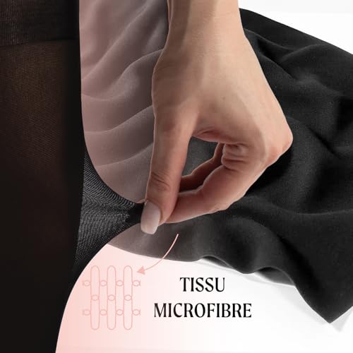 Collant en microfibre opaque de contention Calzitaly 100 DEN noir avec effet gainant