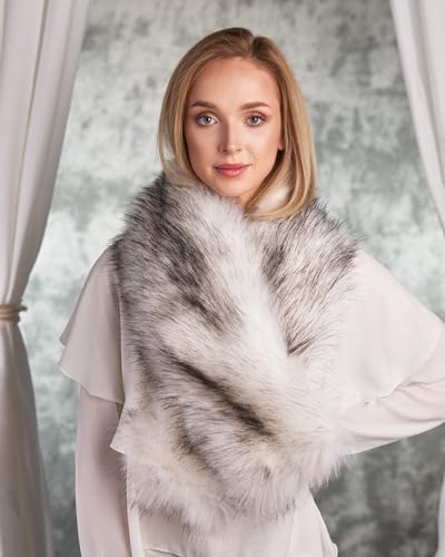 Écharpe Douce En Fausse Fourrure - Traversante - Multicolore - Made In Italy (Neuve Avec étiquettes)