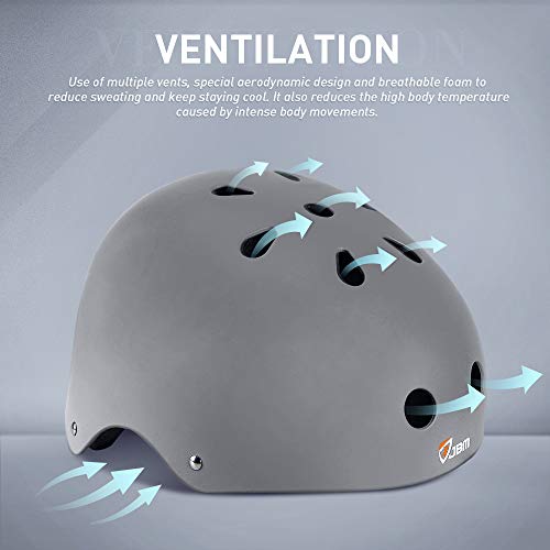 Jbm Skateboard Helmet For Adults Skate Helmet Adult Skateboard Helmets Adult Skateboarding Helmet Youth Scooter Helmets Child Skating Helmets For Multi-Sports Roller Skate Inline Skating Longboard #TOP3