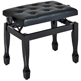 HOMCOM Banco de Piano Banqueta de Piano Ajustable 64x35x55 cm Negro