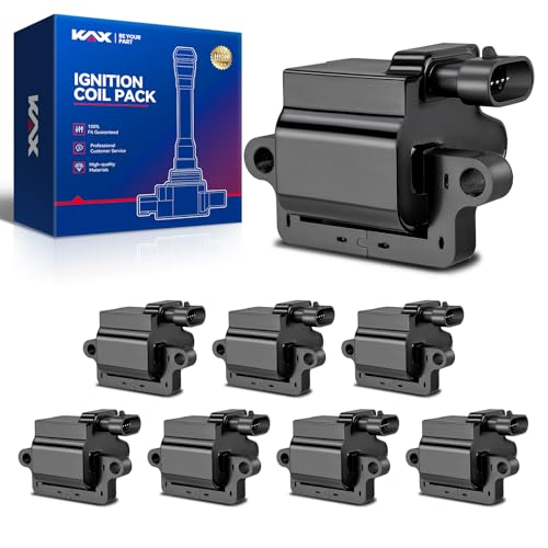 Image of KAX 8 Ignition Coils for Chevy Silverado 1500 Tahoe 5.3L V8 | Fits Silverado /Sierra 1500 /2500 /3500 /1500 HD /2500 HD /3500 HD, Express /Savan 1500 /2500 /3500, Escalade, Tahoe, Yukon UF271