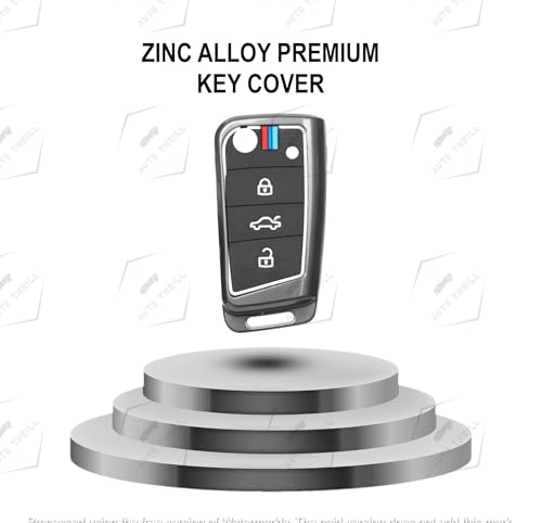 Image of Auto Thrill Premium Metal Alloy Key Cover for Skoda and Volkswagen - Kushaq | Octavia | Kodiaq | Superb | Slavia | Passat | Taigun | Tiguan | Virtus | T ROC 3 Button flip Key.
