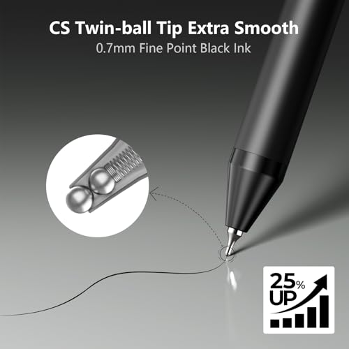 Hiacry 8 bolígrafos retráctiles de gel 0.7mm tinta negra miniatura 2