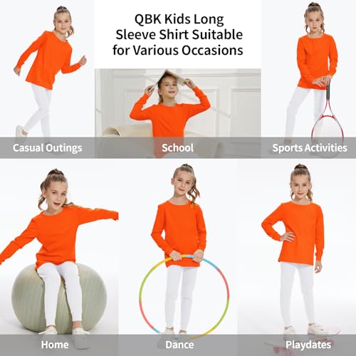 3T 4T 5T to 12 Years Girls Long Sleeve Shirts Kids Cotton T-Shirt Toddler Basic Crew Neck Top2