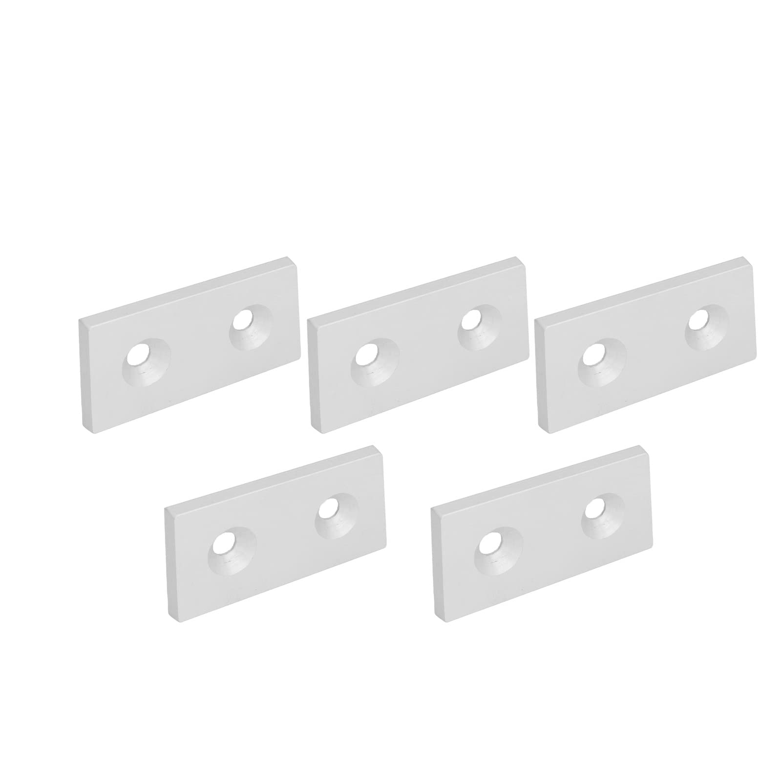 Aluminum End, End 4080 Double Holes Aluminum Alloy Cover Plate for Profiles Fixing -, Under Counter Fixtures (Silver)