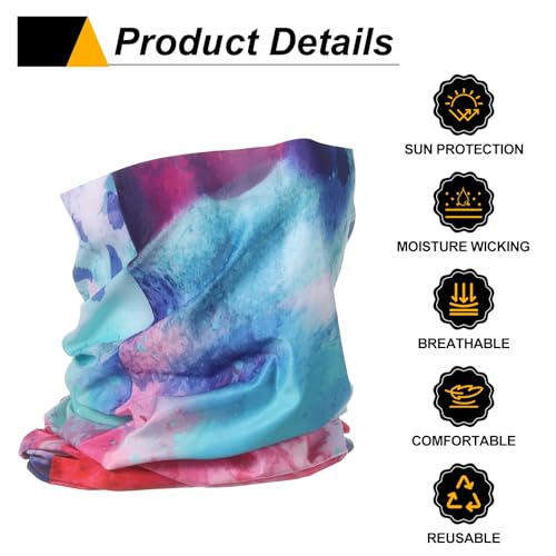 HARFINGTON 2pcs Summer Cooling Neck Gaiter Sun Protection Face Mask Fishing Neck Gaiter Unisex Sunscreen Breathable Bandana for Fishing Outdoor Sports, Red/Blue/Green/Purple4