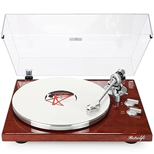 Turntable Record Player Bluetooth Built-in Phono Pre-amp 2-Speed Belt-Driven with Adjustable Counterweight Magnetic…