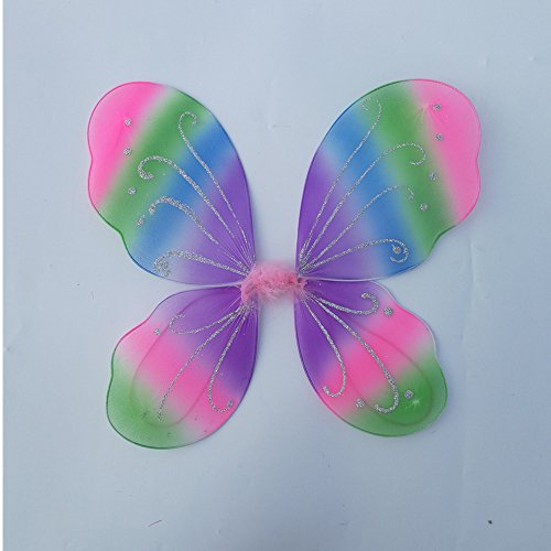 4 Pc Girls Fairy Wings Butterfly Costume Set With Wings, Tutu, Wand & Halo #TOP3