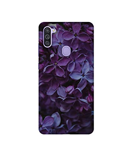 Image of Solimo Plastic Designer Flowers 3D Printed Hard Back Cover Mobile Cover for Samsung Galaxy M11 (Purple)