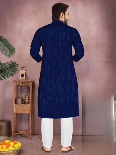 Image of Men's South Cotton Textured Ethnic Kurta Regular Fit Traditional Casual Wear