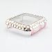 FLYFOX fashion full 3d bling diamond rhinestone girly women case cover skin for apple watch series 1 42mm (rose gold,42mm)