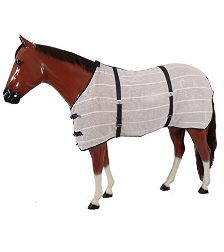 Jacks 1918-NAT-NV-80 Anti & Sweat Sheet, Natural & Navy - 80 in.