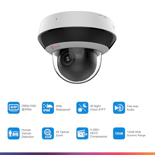 Anpviz 4MP PoE PTZ IP Camera, Dome Wired Security Camera, 4X Optical Zoom - image 5