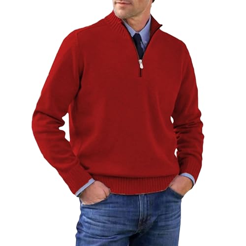 Pull homme col montant 1/4 aux finitions soignées pour l'hiver