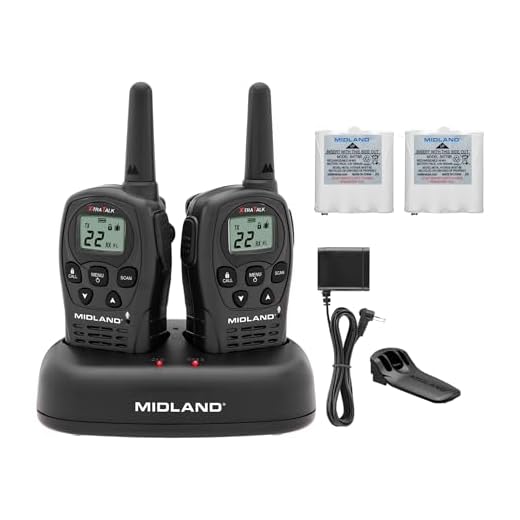 Midland - LXT500VP3, 22 Channel FRS Walkie Talkies with Channel Scan - Extended Range Two Way Radios, Silent Operation, Batteries Included (Pair Pack) (Black)