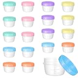 18 Stück stapelbare 80ml Plastik Vorratsdosen mit Skala und Schraubdeckel