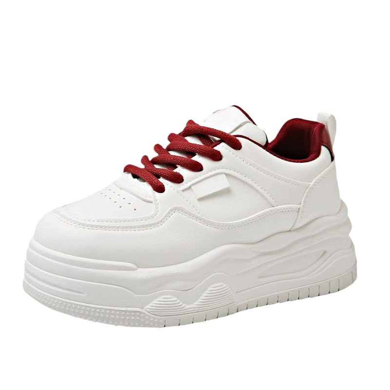Women's Casual Comfort Sneakers, Lace Up Platform Soft Sole Walking Shoes, Lightweight Low-top Trainers Platform Skateboard Shoes