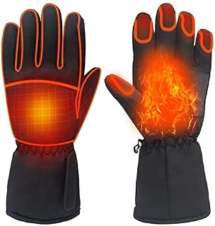 Heated Gloves, Electric Rechargeable Battery Heating Gloves for Men Women, Waterproof Thermal Heating Gloves, Winter Motorcycle Cycling Riding Hunting Fishing SKi Snow Mittens Hand Warmer