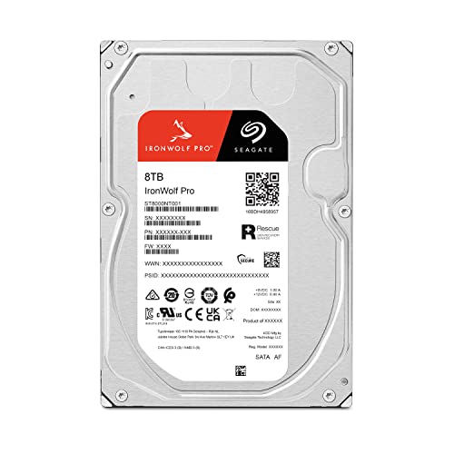Image of Seagate IronWolf Pro,8 TB,Enterprise NAS Internal HDD -CMR 3.5 Inch,SATA 6 Gb /s,7,200 RPM,256 MB Cache for RAID Network Attached Storage (ST8000NT001),(Pack of 10)