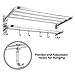 Yescom Wall Mounted Towel Rack Rail Holder Storage Shelf 4 Sliding Hooks SUS 304 Stainless Steel Chrome Bathroom 18/8