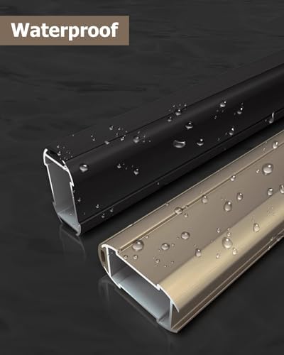 Adjustable Non-Slip Closet Rod with Rubber Ends - Heavy Duty Wardrobe Hanger Bar, Cuttable for Bathroom, Cloakroom & Cupboard, 30cm to 170cm (Black, 115cm)