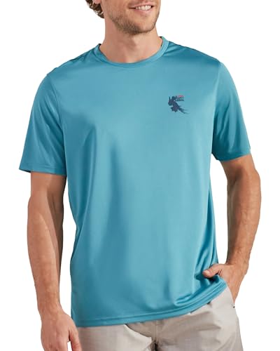 CARIBBEAN JOE Men's Rash Guard, Party Animal Long Sleeve Sun Protection Swim, Beach and Fishing T-Shirt Top