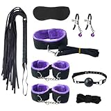 BDSM Bondaged Restraints Kit for King Bed Sex Ties for Ankles and Wrists Straps Queen Size Bed Bonage Kits Adult Play Spreaders Bar Couple Toys Kit for Bed Room Handcuff Set for Women Sweater