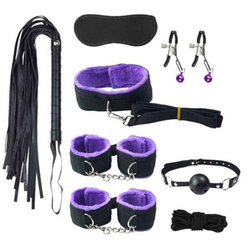 BDSM Bondaged Restraints Kit for King Bed Sex Ties for Ankles and Wrists Straps Queen Size Bed Bonage Kits Adult Play Spreaders Bar Couple Toys Kit for Bed Room Handcuff Set for Women Sweater