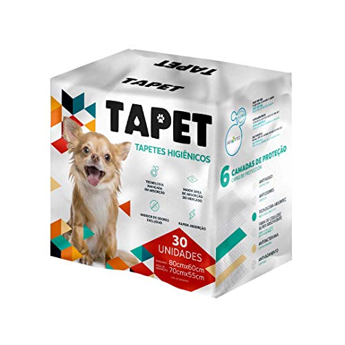 TAPETE HIGIÊNICO PARA CÃES TAPET - 80X60 cm - 07 UNIDADES