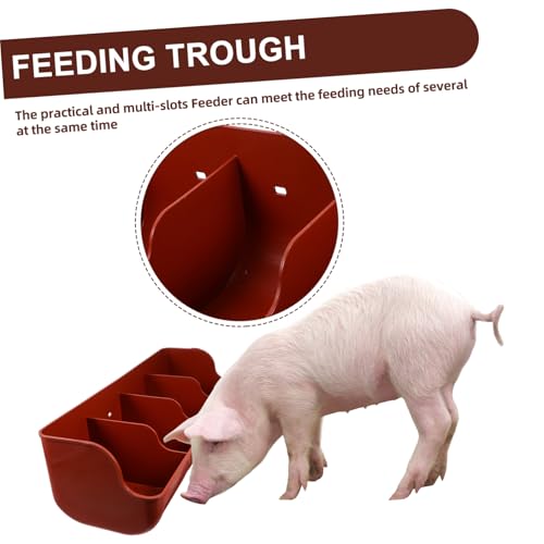 Mangeoire à cochons à 4 compartiments en plastique résistant pour élevage - 5