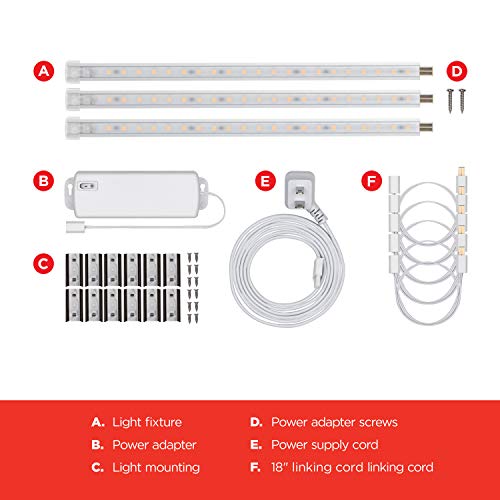 UltraPro 10in. Linkable LED Bright Strips, 3 Pack, 825 Lumens, 2700K Warm White Light, Low Voltage, Under Cabinet Lighting, Strip Light, Flat Plug, Grow Lights for Indoor Plants, 44418 by UltraPro - Image 6