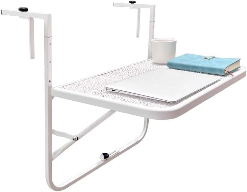 Table de balcon pliable suspendue aluminium meuble extérieur noir