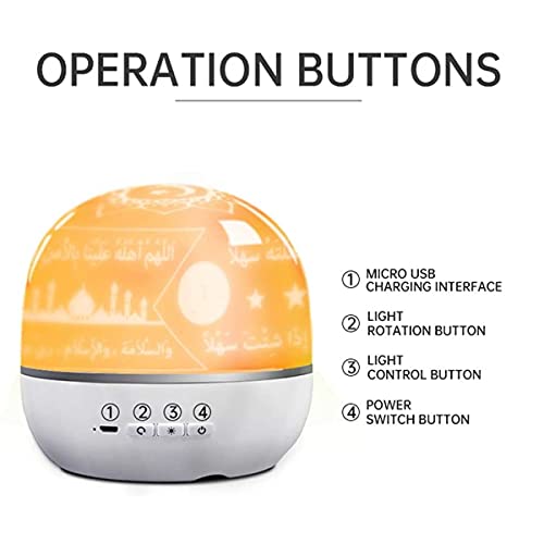 Kangcai Quran Speaker, Quran For Kids Night Light With Remote Control,Colorful Projection Lamp App Control Digital Projector ,Azan Speaker Quran Mp3 Lamp Recitation Translation Hajj Gifts #TOP1