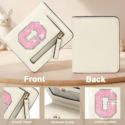 Image of Birthday Gifts for Teen Girl Kids Wallet Girl Wallets Small Initial Rfid Wallet Teen Girls Gift Preppy Stuff for Girls Beige G