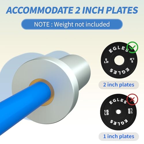 EGLES Kids Barbell 5.5LB Mini Barbell Bar 4ft for Kid Women & Beginners Weighted Bar - Compatible with 2-Inch Weight Plates, for Strength Training Gym Weight Lifting, Silver & Blue Training bar