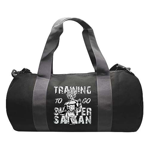 ABYstyle Dragon Ball Z - Bolsa de deporte de entrenamiento para ir Super Saiyan, Negro , 50 x 25 x 25 cm, Un gran compartimento de almacenamiento y un bolsillo en la parte posterior