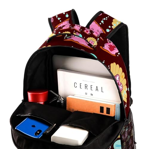 Sac à dos d'école dessin animé huître perlé grand format multicolore - 4