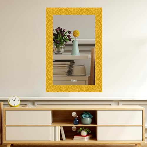 Image of KERLIX Rectangle Decorative Art Unique Fancy Digital Frameless CNC polishing Wall Mirror /Makeup Mirror /Bathroom Mirrors Size (12x18 inch). (2, 12 x 18)
