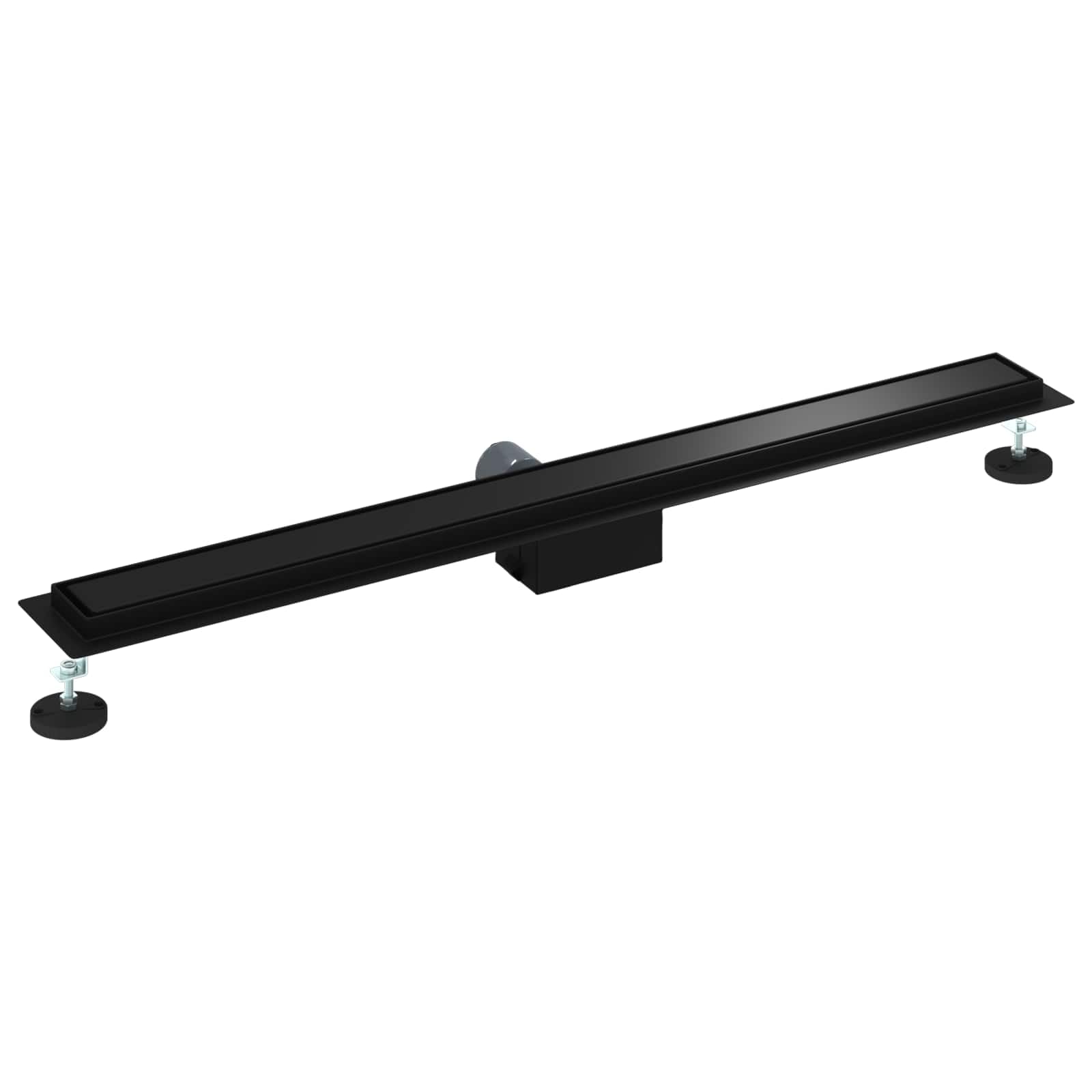 Duschabfluss Schwarz 90 cm aus Edelstahl 304, 2 in 1 Wende Grill, höhenverstellbar 0 bis 30 mm, fliesenfähig, abnehmbar, für modernes Bad und einfache Reinigung