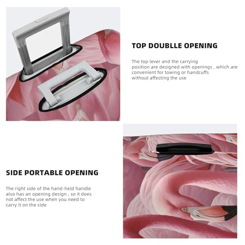 Pink Bird Pattern Luggage Cover Elastic Travel Suitcase Covers, Anti Scratch Dust Proof Baggage Covers, Fits 18-21 inch Suitcases4