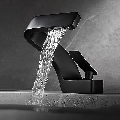 Robinet cascade anti-éclaboussures pour lavabo de salle de bain à levier unique