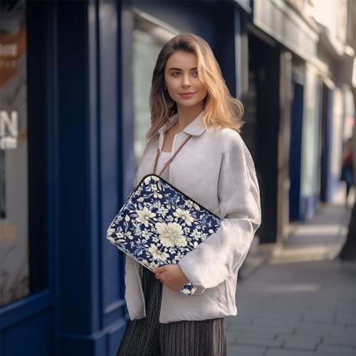 Funda para portátil floral azul 13-14 pulgadas miniatura 7