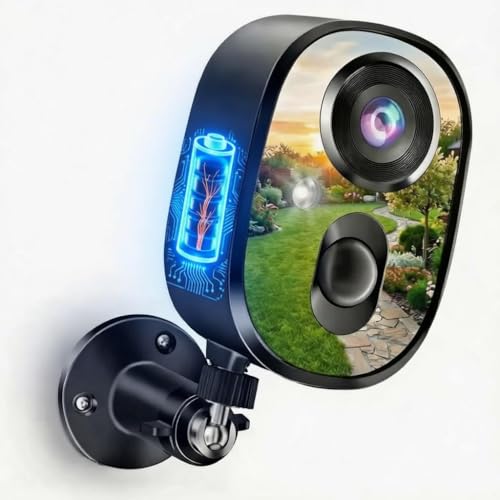Security Camera Wireless Outdoor 4K Battery Powered Full Color Night Vision WiFi Indoor Camera 2-Way...