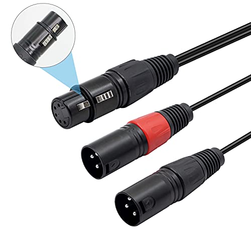 Xmsjsiy Dual Xlr 3 Pin To Xlr 5 Pin Dmx Stage Light Cable Audio Cable,Dj Xlr 5-Pin Female To Xlr 3-Pin Male Connector Mic Preamp Y Splitter Patch Cable For Microphone-50Cm(Male To Female) #TOP2