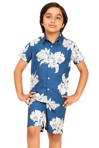 Image of Boys Printed Casual Shirt Short Sleeve Button Down Beach Shirt for Kids