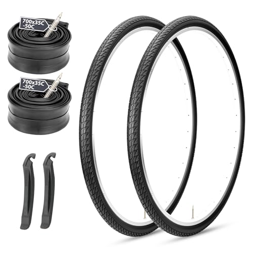 MOHEGIA 700c Gravel Bike Tires Set: 2-Pack 700x38c/40-622 mm Folding Bicycle Tires and Pair Inner...