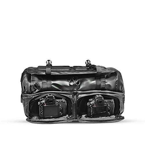 HEXAD Access 45L Duffel Bag - Travel Duffel Bag with Multiple Compartments for Organization (Black)