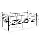 FetiNes Tagesbett Bettgestell 90x190 cm Bett, Metal Wasserdicht Familienbett Gästebett Metallbett Jugendbett Einzelbett Sofabett für Schlafzimmer Wohnzimmer passend, Schwarz